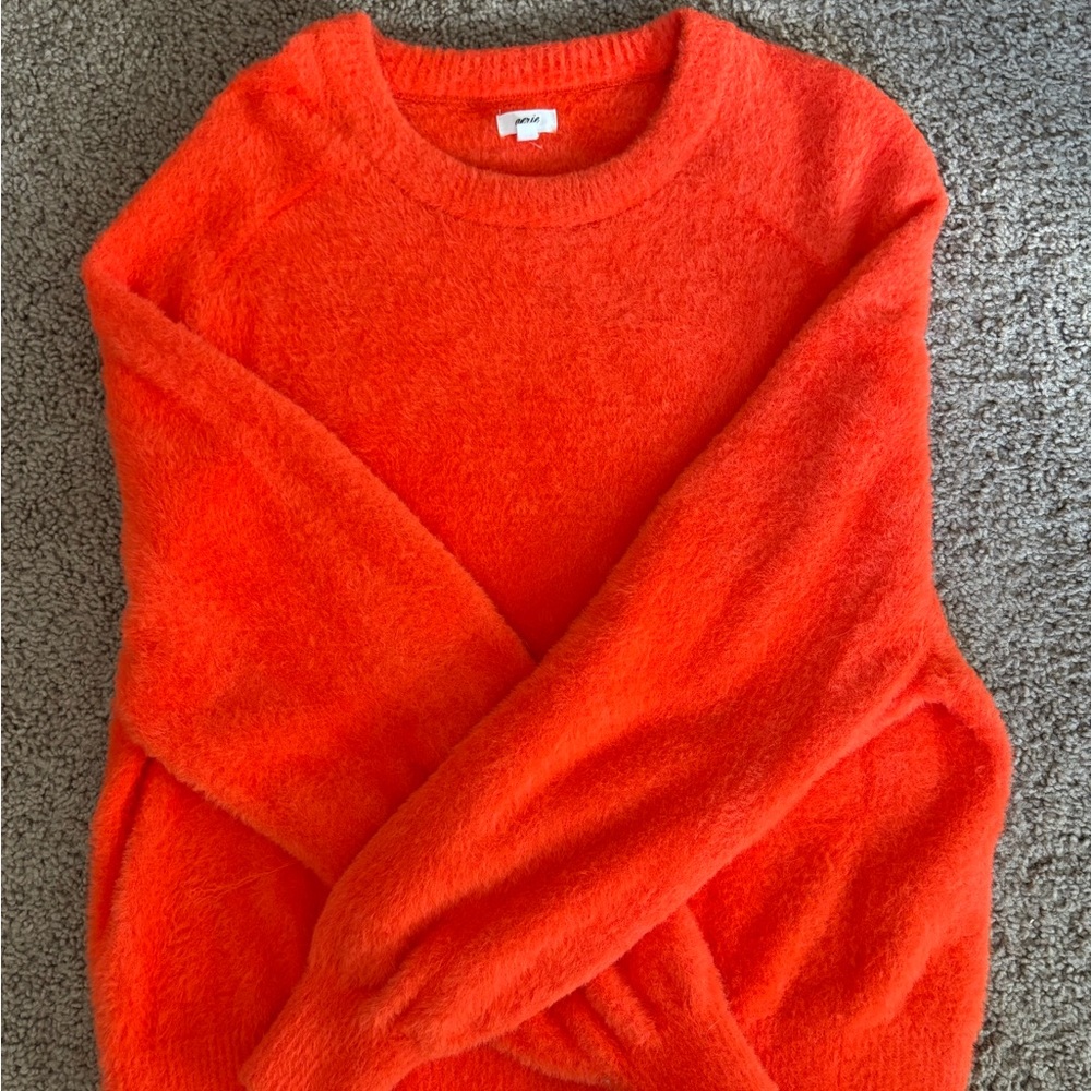Aerie Orange Fuzzy Sweater